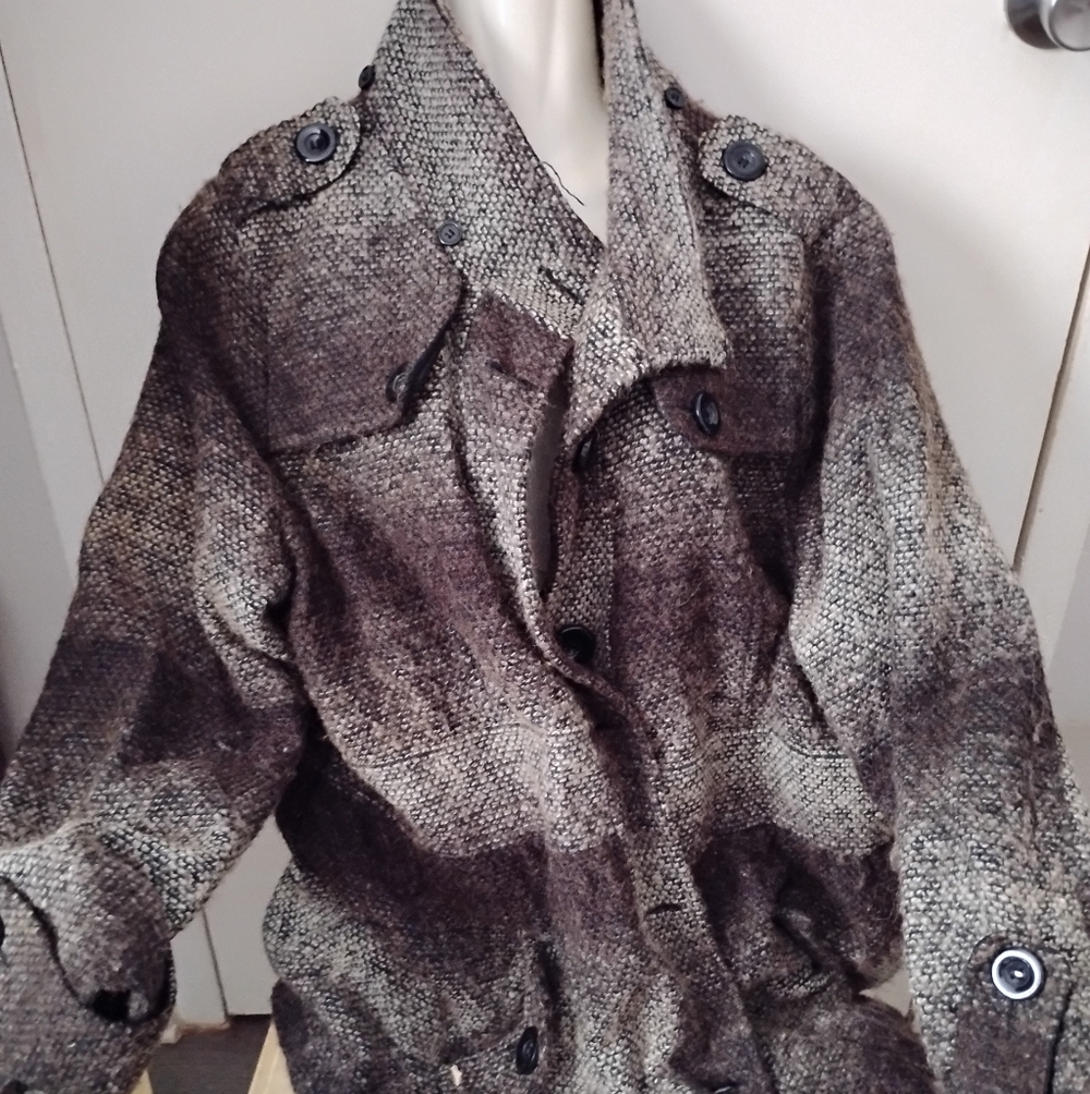 Studio 33 Designs Hooded Plaid Coat